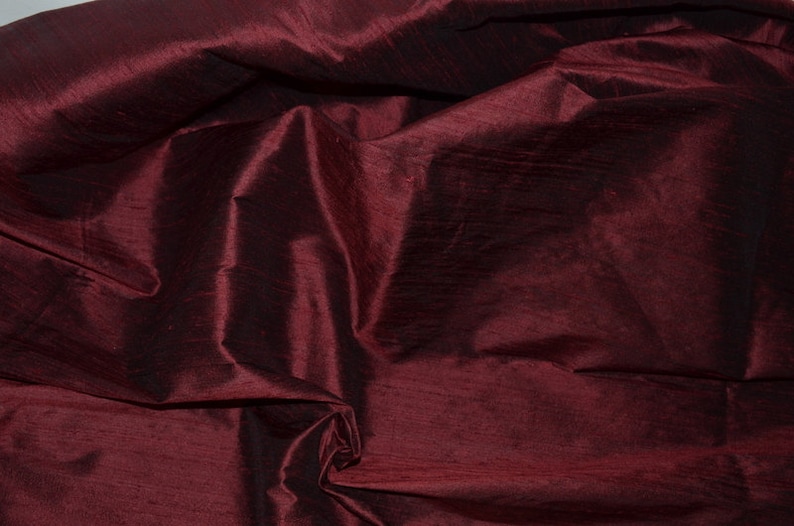 Burgundy Dupioni Silk Bridal Maroon Bridesmaid Dress Fabric Dupioni Silk Curtain Fabric Silk Upholstery Fabric Pillow Cover Silk By The Yard image 1