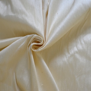 Silk Dupioni in Cream, Fat quarter, Half yard,Yard, Meter & Half Meter D 265 image 1