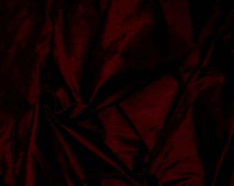 Fine Indian Silk Taffeta in WineRed/Burgundy - Half yard,Yard & Meter -TF 18