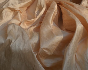 Silk Dupioni in peach by yard and meter D - 376