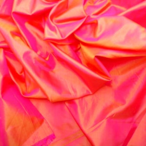 Pink Silk Dual Shade Tissue @2AqqTaffeta Fabric Thin Pure Silk Skirt Gown Dress Pillow CovQers Peach Silk for Wedding