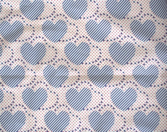 Indian Summer Pure Cotton Fabric - Heart print - One yard