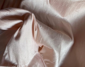 Light Pink Dupioni Silk Dress Fabric Silk By The Yard Rose Gold Bridesmaid Dress Fabric Upholstery Fabric Curtain Fabric Silk Pillow Cover