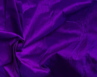 Silk Dupioni in Purple with Blue shimmer -  Half yard,yard,Meter & Half Meter D 365