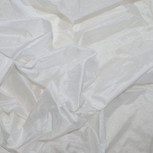 Tessuto di seta da sposa in taffetà bianco, tessuto sottile di pura seta tagliato su misura per abito da sposa, gonna di seta, federa per cuscino, abito da sposa in taffetà bianco