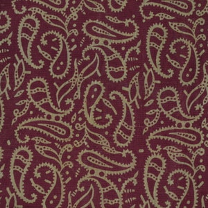 Sheer cotton silk blended chanderi in maroon background with Paisley design - One Yard