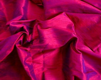 Silk Dupioni in Fuchsia blue - D 109-Half yard,Yard, Meter & Half Meter