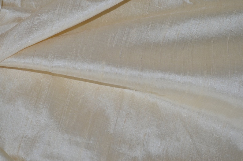 Silk Dupioni in Cream, Fat quarter, Half yard,Yard, Meter & Half Meter D 265 image 3