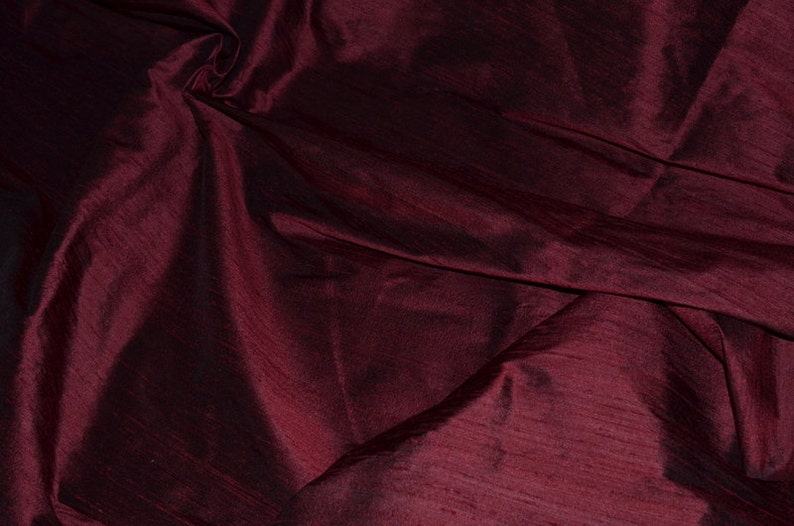 Burgundy Dupioni Silk Bridal Maroon Bridesmaid Dress Fabric Dupioni Silk Curtain Fabric Silk Upholstery Fabric Pillow Cover Silk By The Yard image 2