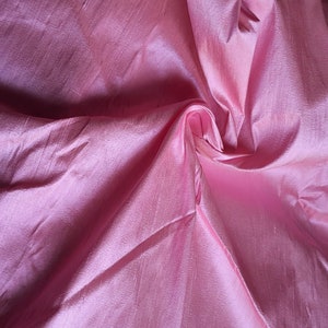 Pink with peach dual shaded pure silk dupioni  Half yard, Yard, Meter & Half Meter- D 369