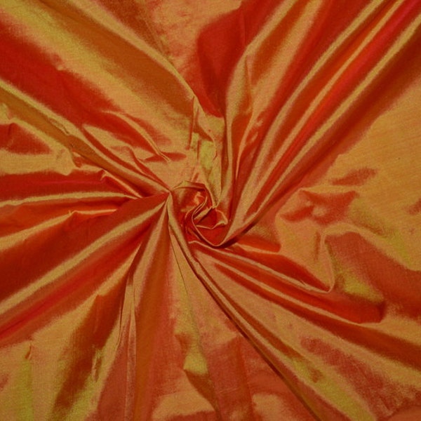 Fine Indian Silk taffeta in   Sunset Orange -Half Yard, Yard,Half Meter &Meter -TF 73