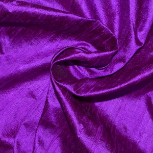 Bright eggplant -Black Silk Dupioni - Half yard, Yard & Meter-D 238