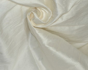 Ivory Dupioni Silk Curtain and Drapery Fabric