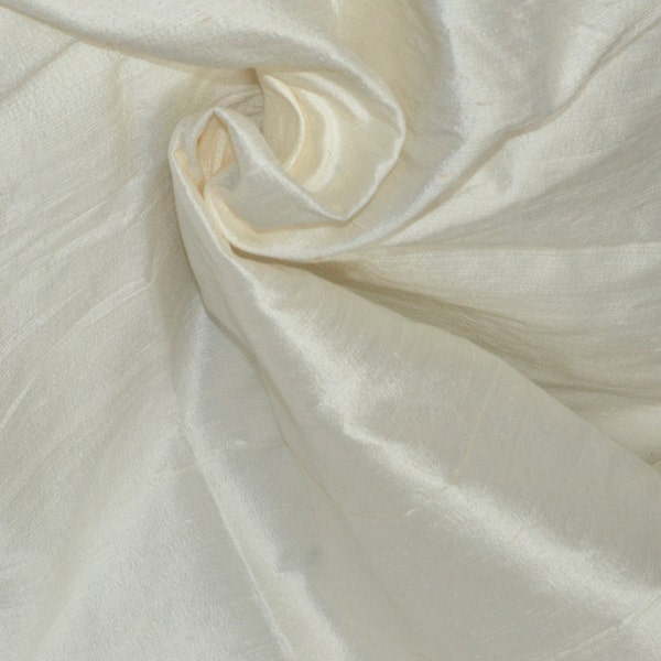 Ivory - pure silk dupioni -  Extra wide 54 inches - DEX 190-Half yard, Yard,Half Meter & Meter.