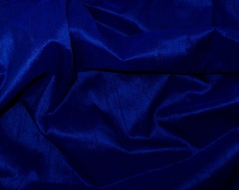 Rich Blue pure Indian Silk Dupioni-  Half yard,Yard Half Meter & Meter -D 38