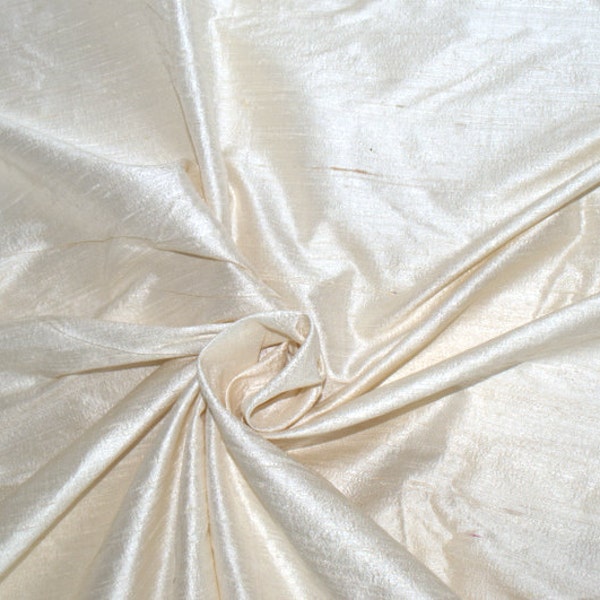 Silk Dupioni in Ivory - Half yard, Yard, Meter & Half Meter- D 14