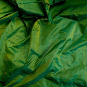 Silk Taffeta in Lime Green with Yellow - Half yard, Yard, Meter & Half Meter- TF 38