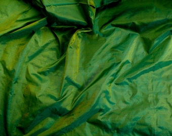Silk Taffeta in Lime Green with Yellow - Half yard, Yard, Meter & Half Meter- TF 38