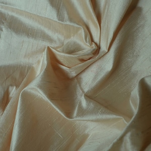 Silk Dupioni in Rose Vanilla colour, Extra wide 54 inches Half Yard, DEX 203