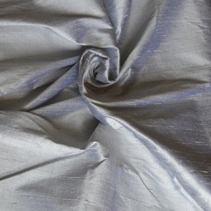 Silver-Grey, Black dual shaded pure silk dupioni  - Half yard,Yard & Meter - D26