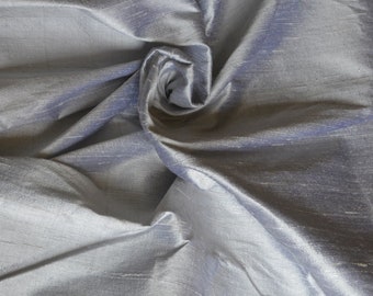 Silver Gray Dupioni Silk Fabric for Curtains and Drapery