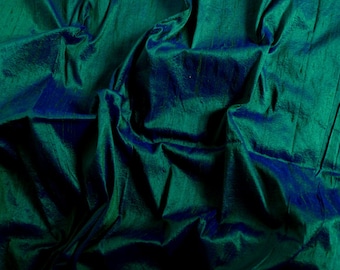 Deep Teal Dupioni Silk Fabric for Curtains and Drapery