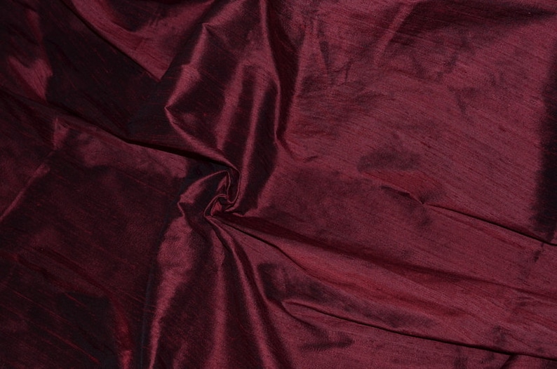 Burgundy Dupioni Silk Bridal Maroon Bridesmaid Dress Fabric Dupioni Silk Curtain Fabric Silk Upholstery Fabric Pillow Cover Silk By The Yard image 3