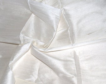 Silk Dupioni in White - Extra wide 54 inches - DEX 364