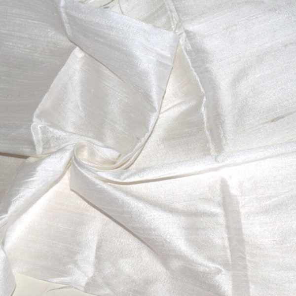 Silk Dupioni in White - Extra wide 54 inches - DEX 364