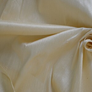 Silk Dupioni in Cream, Fat quarter, Half yard,Yard, Meter & Half Meter D 265 image 2