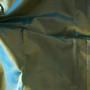 Fine Indian Silk Taffeta in Yellow and cyan, Half yard, Yard, Meter & Half Meter-TF45 image 3