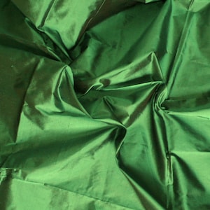 Silk Taffeta in Asparagus Green color, half yard, Yard and Meter-TF 59