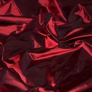 Tafetán de seda fina india - Rojo oscuro / Sangría - Media yarda, yarda y metro - TF 63