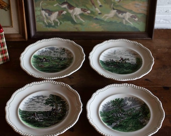 Vintage Spode Hunt Scene Dinner Plate - Etsy