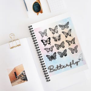 Butterfly Spiral Notebook - Ruled Line, Journal, Diary, Cute, Nature Lover, Gift for Writers, School Supplies
