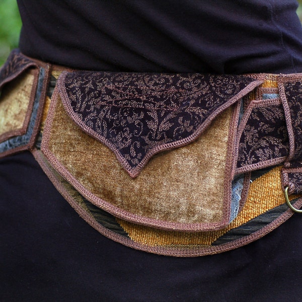 Golden Waves - Festival Pocket Belt - Utility belt - Renaissance Faire Inspired