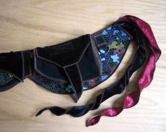 Rainbow Honeycomb Costume bag - Festival Pocket belt - Fantasy Costume - Colorful Fanny pack - Renaissance Festival bag - Fairy Costume Bag