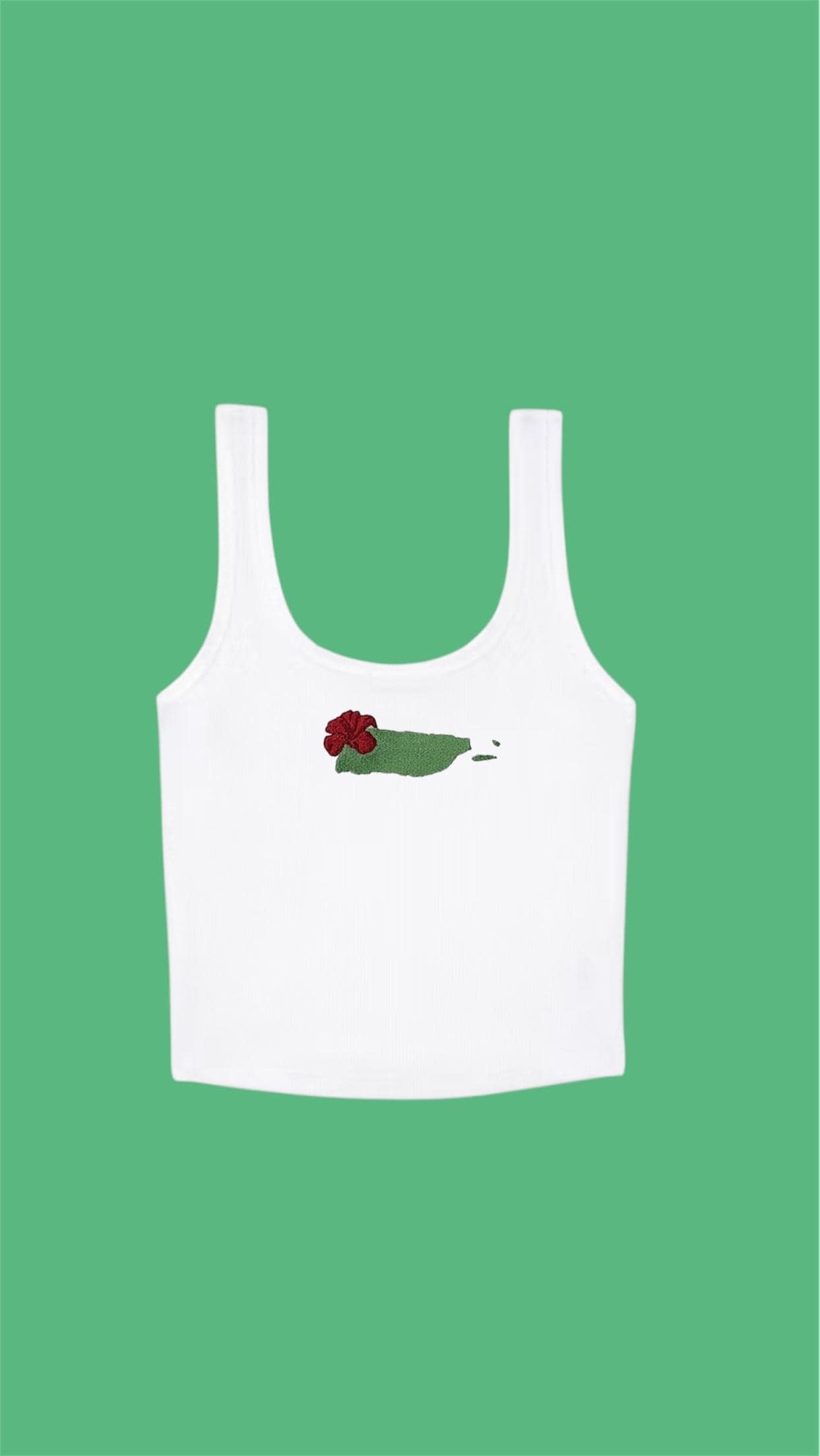 Puerto Rico flor de maga embroidered tank top