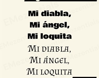 Mi diabla Mi Ángel PNG Instant Download