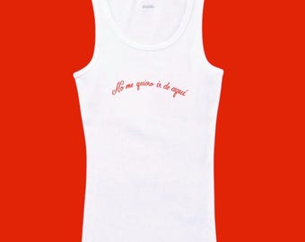 No me quiero ir de aquí Puerto Rico embroidered tank top Latina