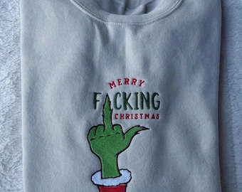 Christmas green guy embroidered sweatshirt