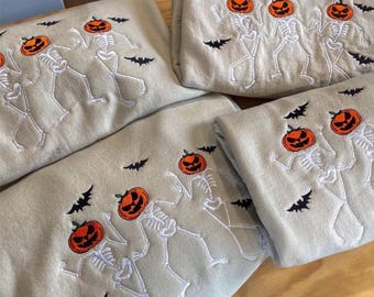 Halloween Skeleton embroidered sweatshirt