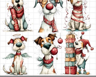 Cane di Natale PNG, PNG, Pacchetto di Natale PNG, Natale PNG, Cane PNG, Pacchetto di cani di Natale