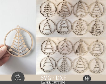 Christmas Tree Ornament Laser Cut Files SVG DXF