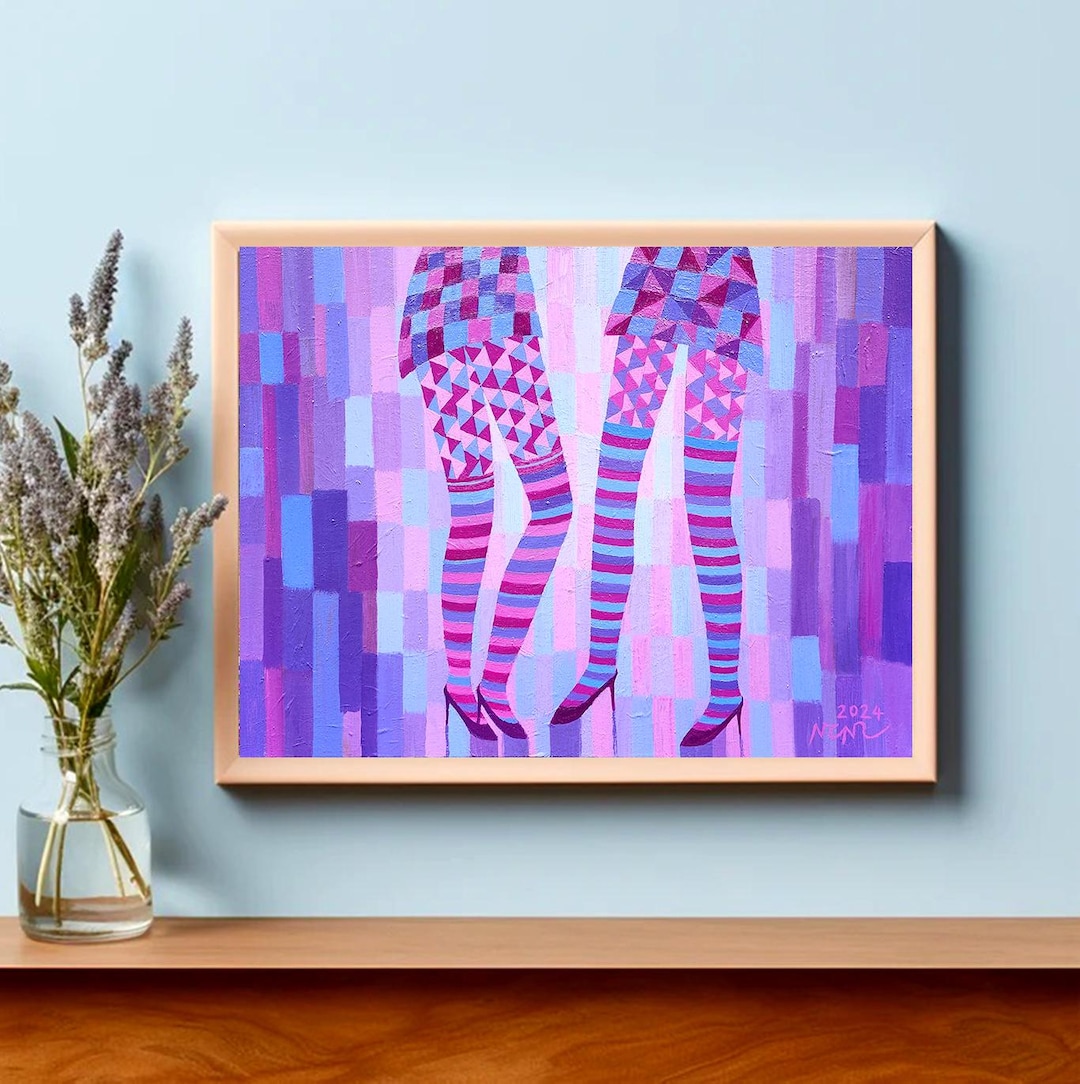 Abstract Legs Canvas Art Print – Purple, Pink Geometric Design - Etsy