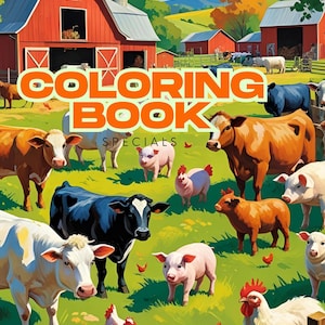 Printable Farm Animal Coloring Book for Kids – Digital Download | Toddler & Preschool Coloring Pages |  Farm Animals Activity Sheets
