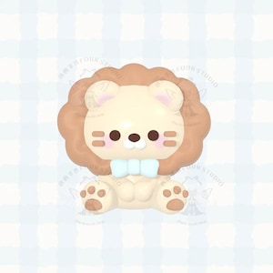 Cartoon Lion, Food Grade Silicone Rubber Taba Squishy Handmade Destress Toys