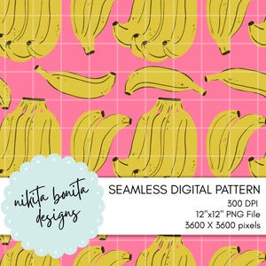 TÉLÉCHARGEMENT NUMÉRIQUE Modèle sans couture bananes