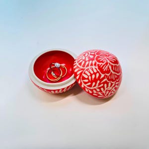Ceramic Trinket Box: Handmade Colorful Vietnamese Pottery Jewelry Box, Keepsake Gift for Her