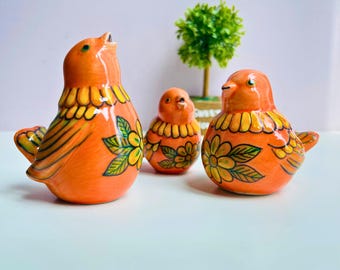 Ceramic Bird Figurines: Handmade Pottery for Home & Garden Decor, Charming Artisan Accent